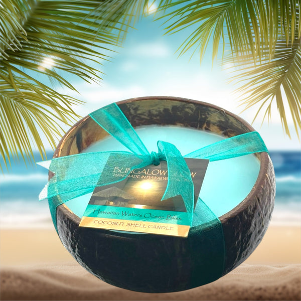 Hawaiian Waters Ocean Bliss Coconut Shell Soy Candle,12oz