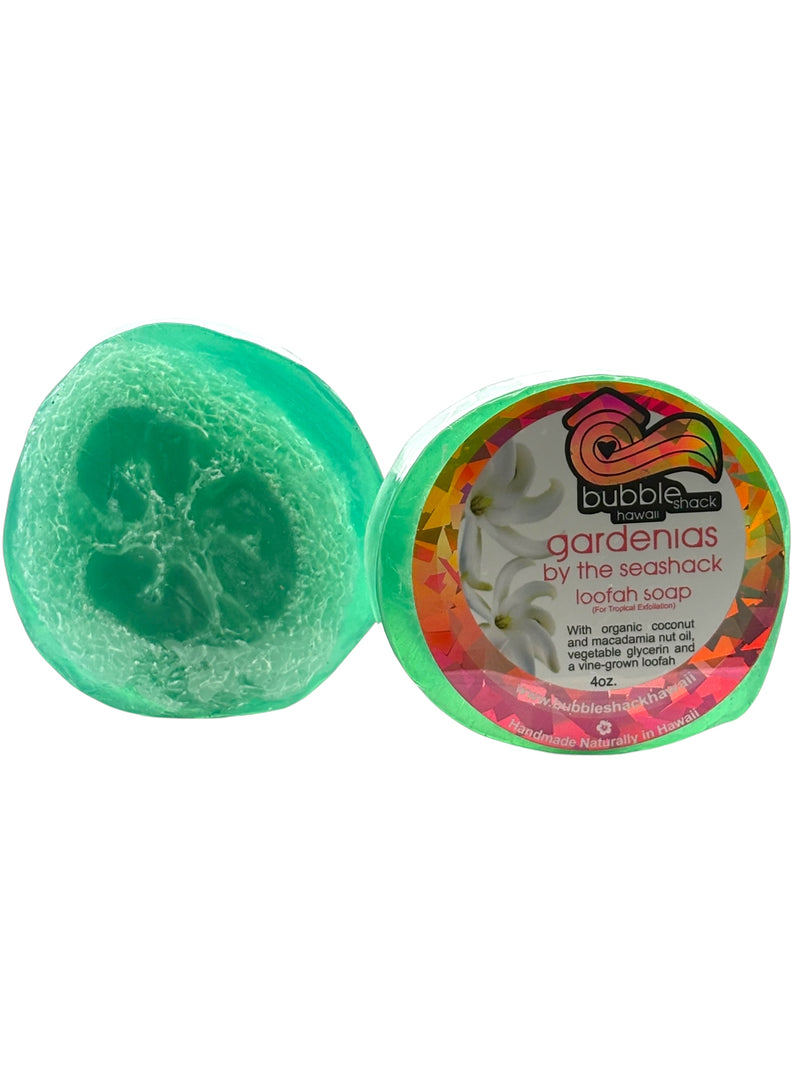 MADE IN HAWAII.Gardenias by the Seashack Loofah Soap