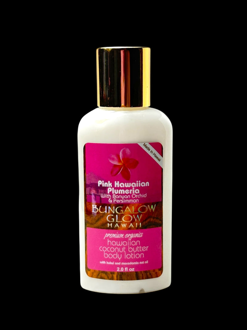 MADE IN HAWAII, Pink Hawaiian Plumeria Coconut Butter Body Lotion 2oz.