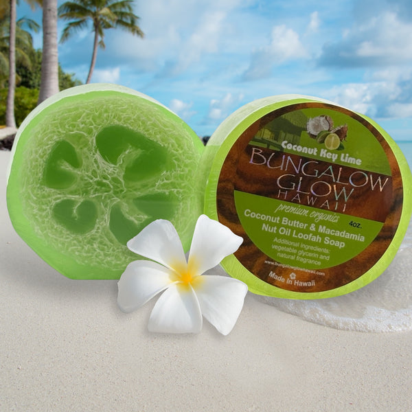 MADE IN HAWAII.Coconut Lime Verbena Loofah Soap