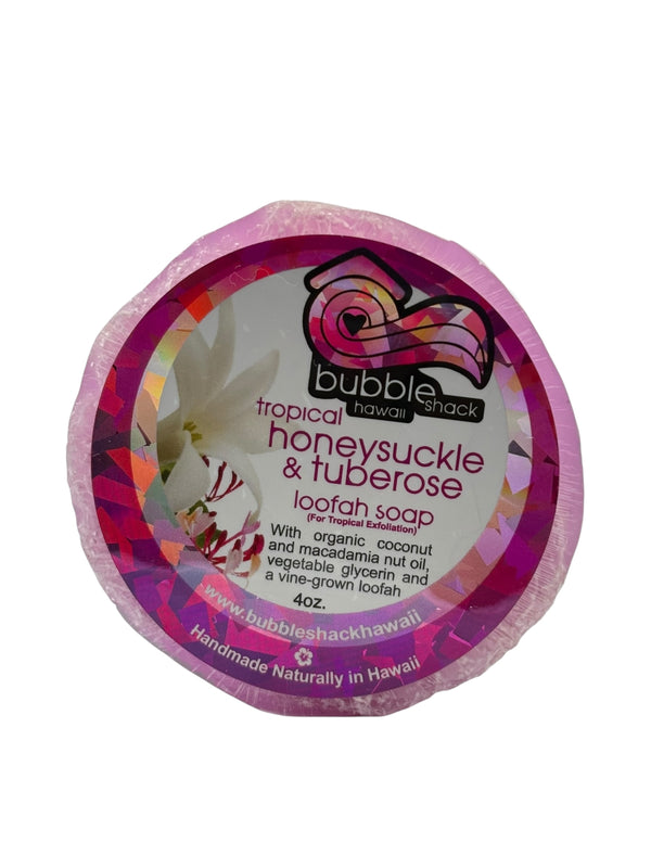 MADE IN HAWAII.Tropical Honeysuckle & Tuberose Loofah Soap
