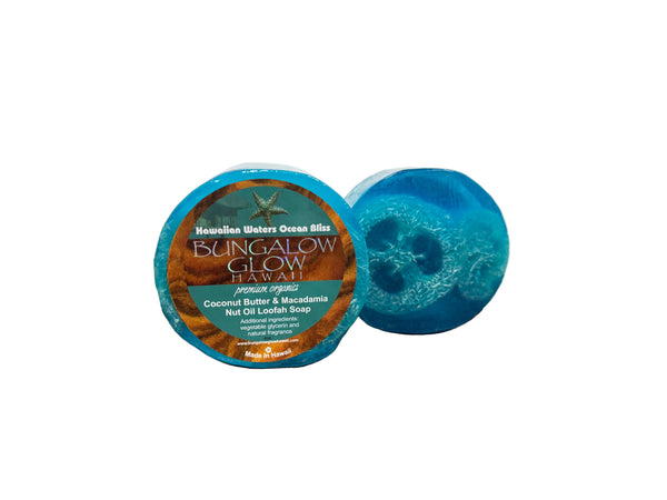 Hawaiian Waters Ocean Bliss Premium Organics Coconut Butter Loofah Soap