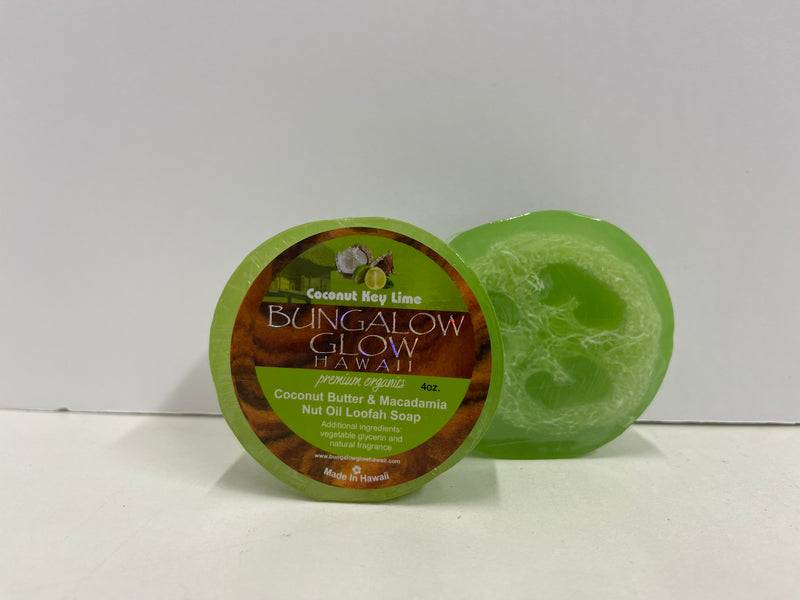 COCONUT KEY LIME PREMIUM ORGANICS COCONUT BUTTER LOOFAH SOAP