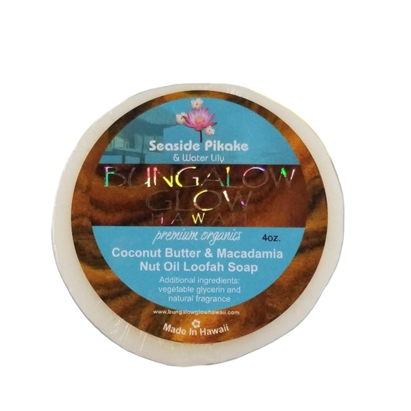 Seaside Pikake + Water Lily Premium Organics Coconut Butter Loofah Soap