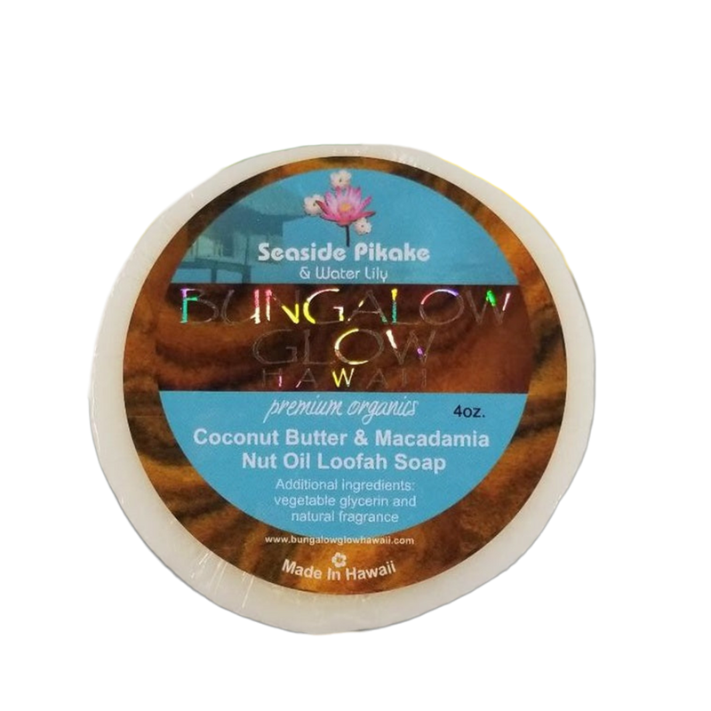 Seaside Pikake + Water Lily Premium Organics Coconut Butter Loofah Soap