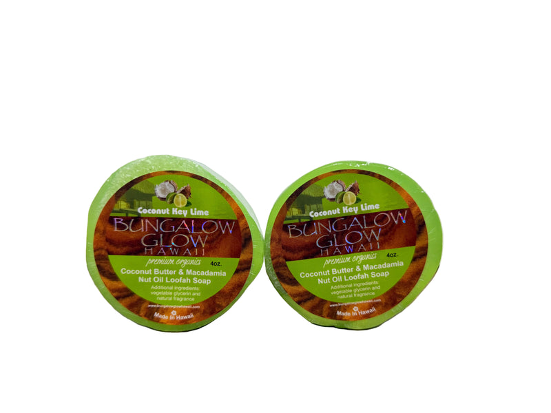 COCONUT KEY LIME PREMIUM ORGANICS COCONUT BUTTER LOOFAH SOAP