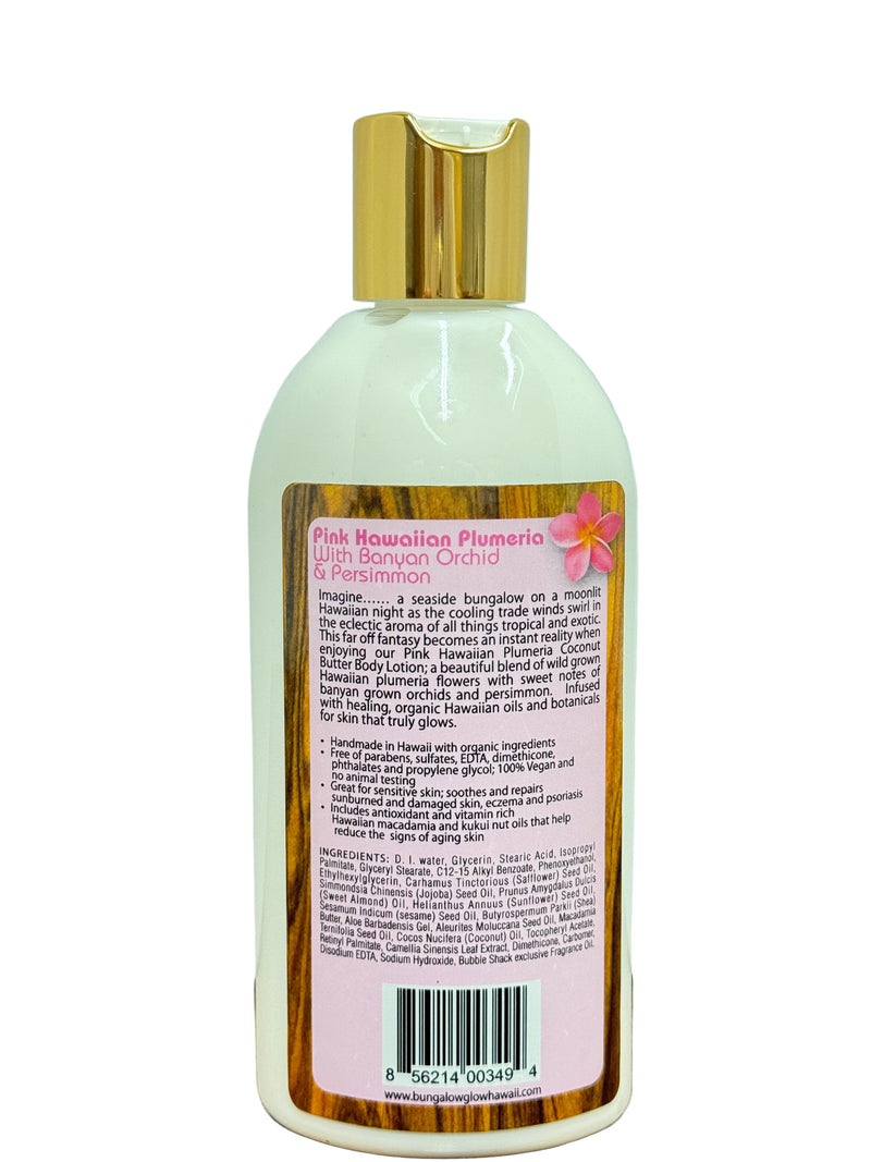 Pink Hawaiian Plumeria Coconut Butter Body Lotion 8.5oz