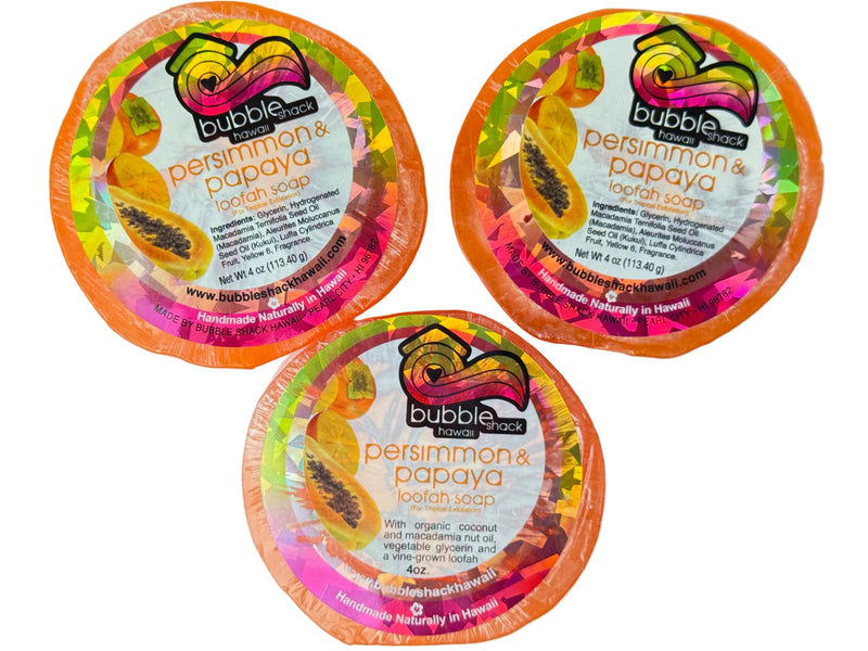 Persimmon and Papaya Loofah Soap