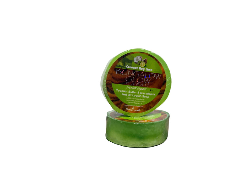 COCONUT KEY LIME PREMIUM ORGANICS COCONUT BUTTER LOOFAH SOAP