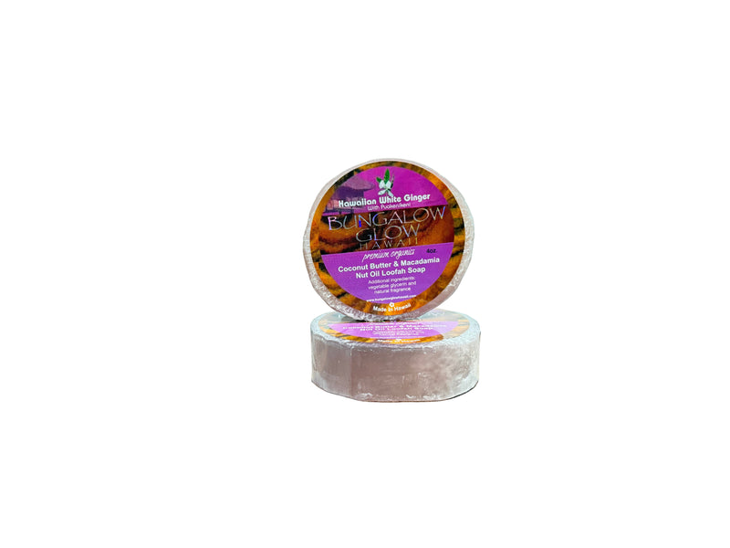 Hawaiian White Ginger with puakenikeni Premium Organics Coconut Butter Loofah Soap