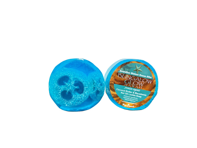 Hawaiian Waters Ocean Bliss Premium Organics Coconut Butter Loofah Soap