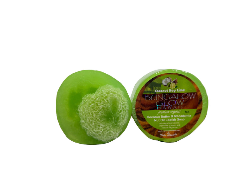 COCONUT KEY LIME PREMIUM ORGANICS COCONUT BUTTER LOOFAH SOAP
