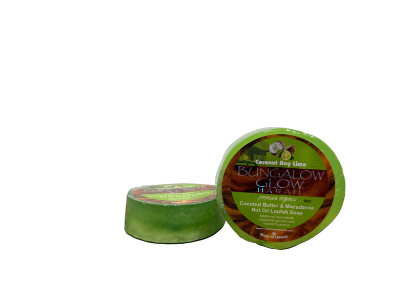 COCONUT KEY LIME PREMIUM ORGANICS COCONUT BUTTER LOOFAH SOAP