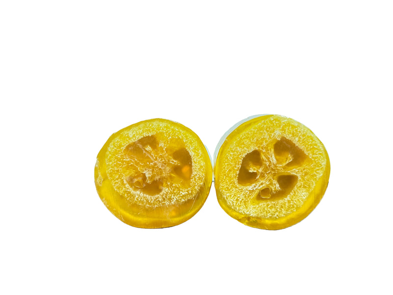 Coconut Sunrise Premium Organics Coconut Butter Sticker Loofah Soap