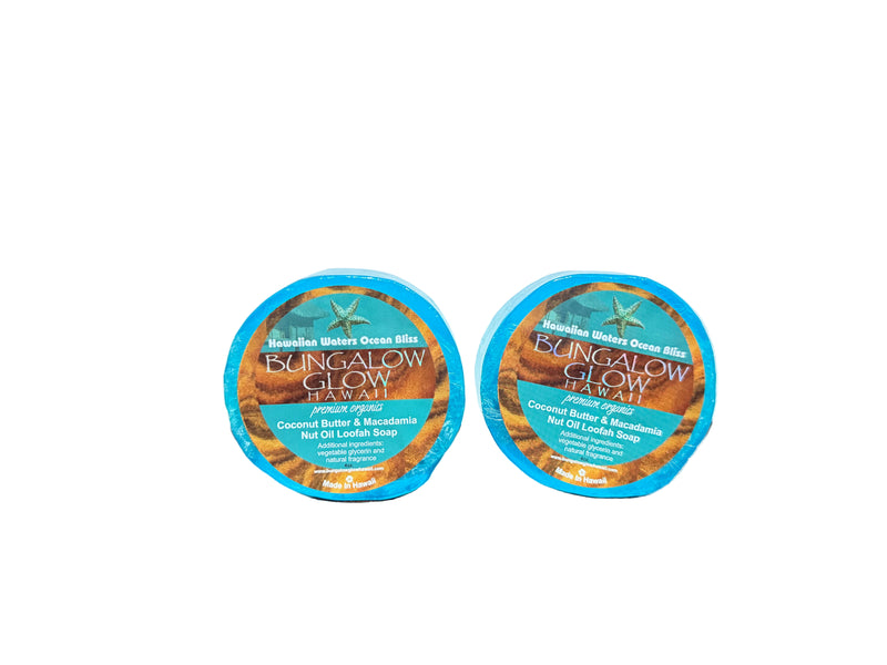 Hawaiian Waters Ocean Bliss Premium Organics Coconut Butter Loofah Soap