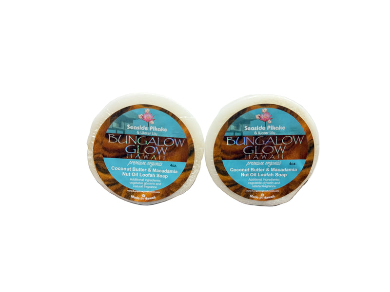 Seaside Pikake + Water Lily Premium Organics Coconut Butter Loofah Soap