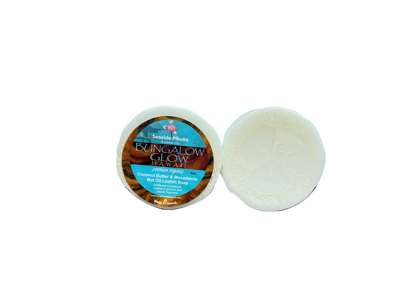 Seaside Pikake + Water Lily Premium Organics Coconut Butter Loofah Soap