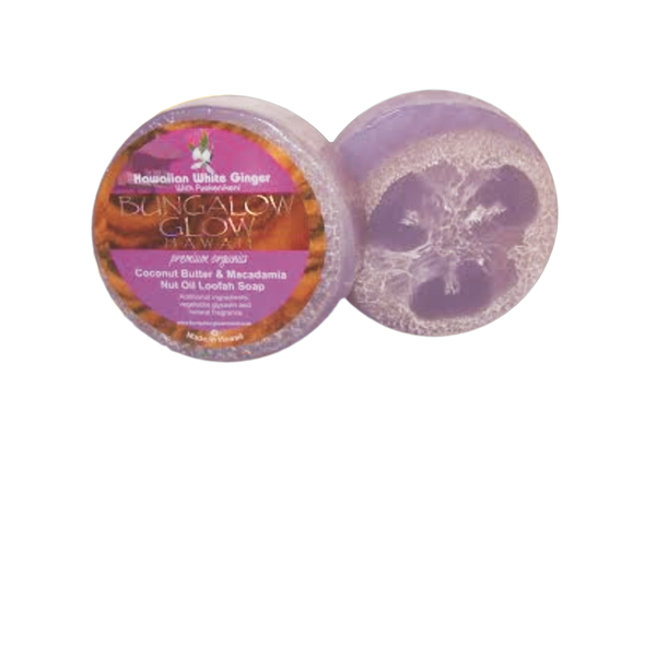 Hawaiian White Ginger with puakenikeni Premium Organics Coconut Butter Loofah Soap