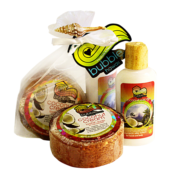Coconut Volcano Mini Lotion and Loofah Soap Gift Set