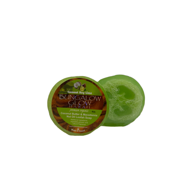 COCONUT KEY LIME PREMIUM ORGANICS COCONUT BUTTER LOOFAH SOAP