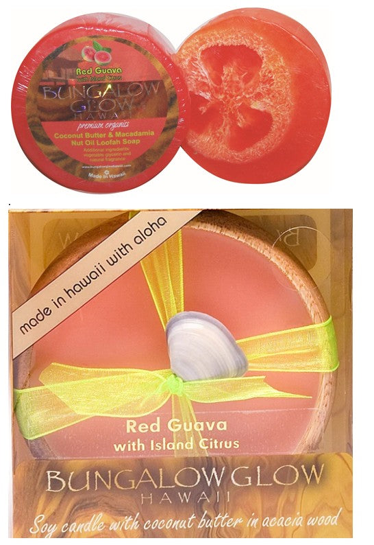 Red Guava Loofah & Candle Set