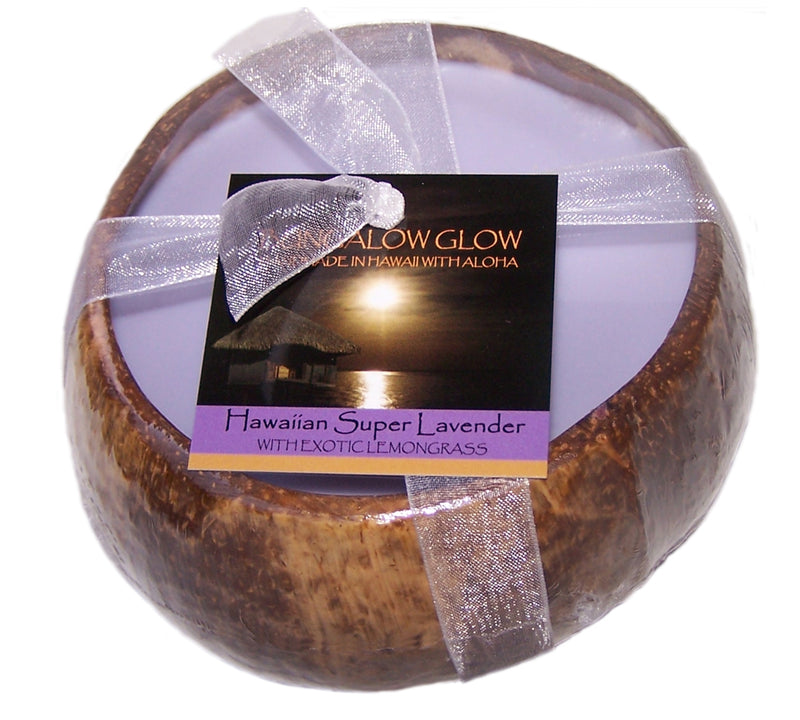 Hawaiian Super Lavender Coconut Shell Soy Candle,12oz
