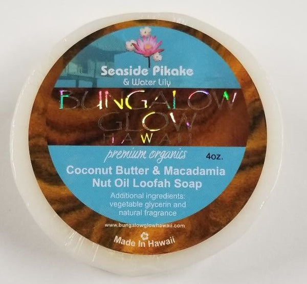 Seaside Pikake + Water Lily Premium Organics Coconut Butter Loofah Soap